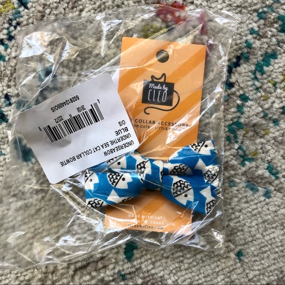 Made By Cleo Under The Sea Pet Collar Accessory Bow NIP - Picture 3 of 4